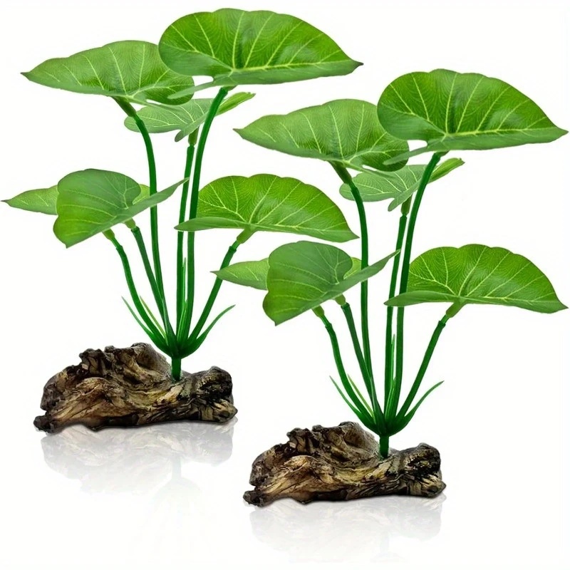 Aquarium Fish Low Maintenance - 1 pz piante d'acquario artificiali foglie