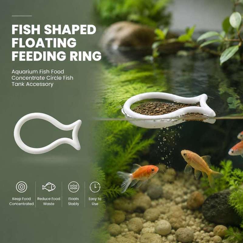 Aquarium Fish Food - Anello Galleggiante a Forma di Pesce