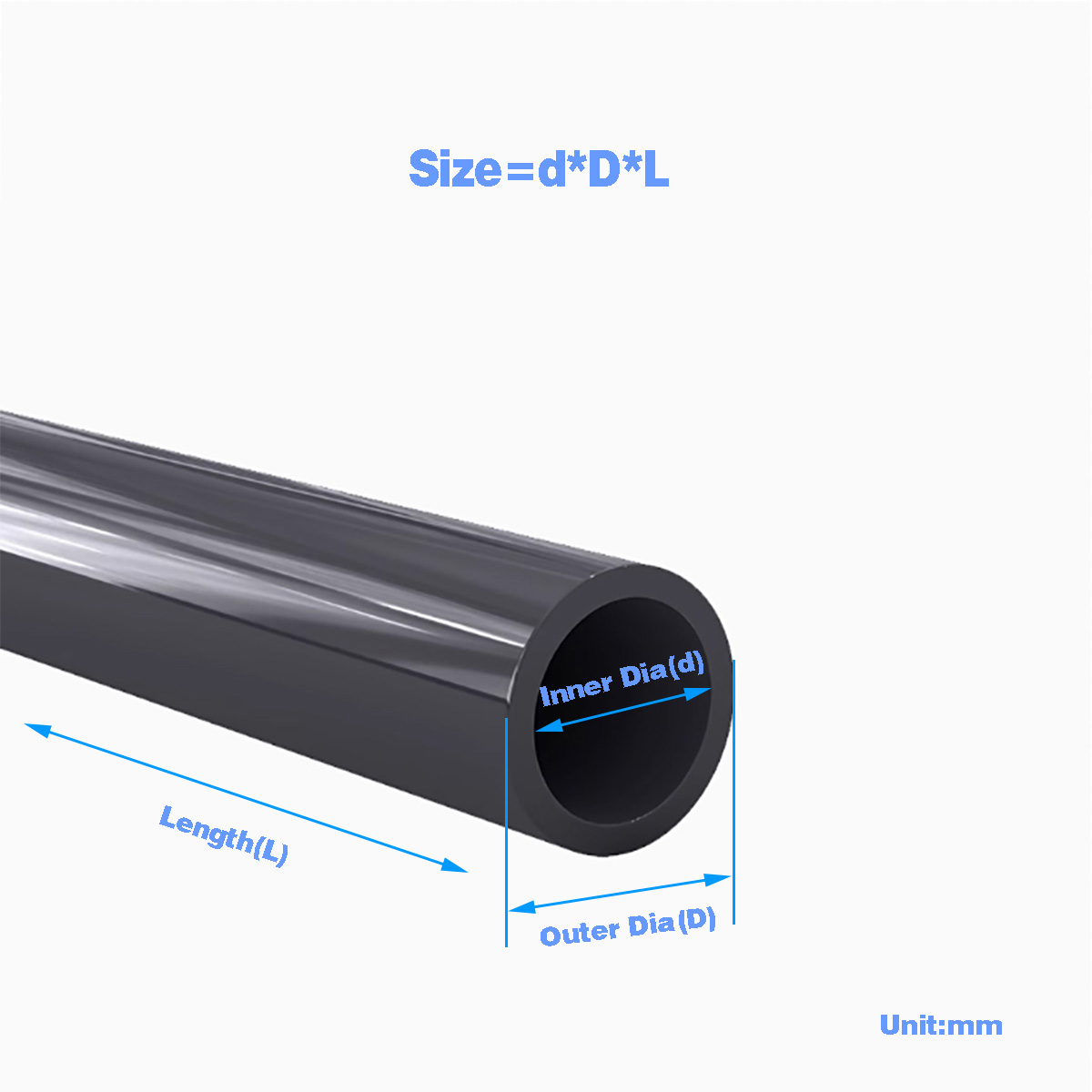 Aquarium Fish Black - Tubo di plastica PVC nero Tubo