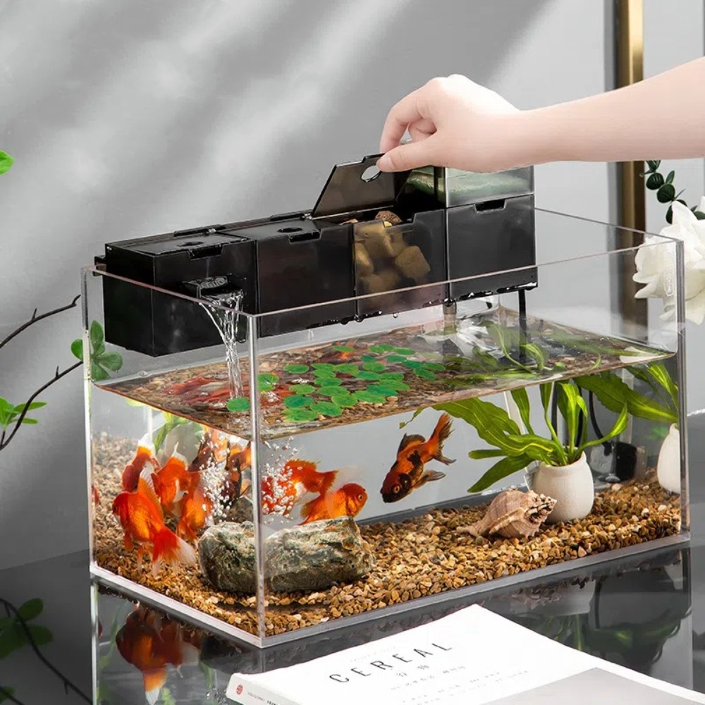 Aquarium Fish Jar - Filtro Esterno Tre-in-Uno per Acquario, Silenzioso,