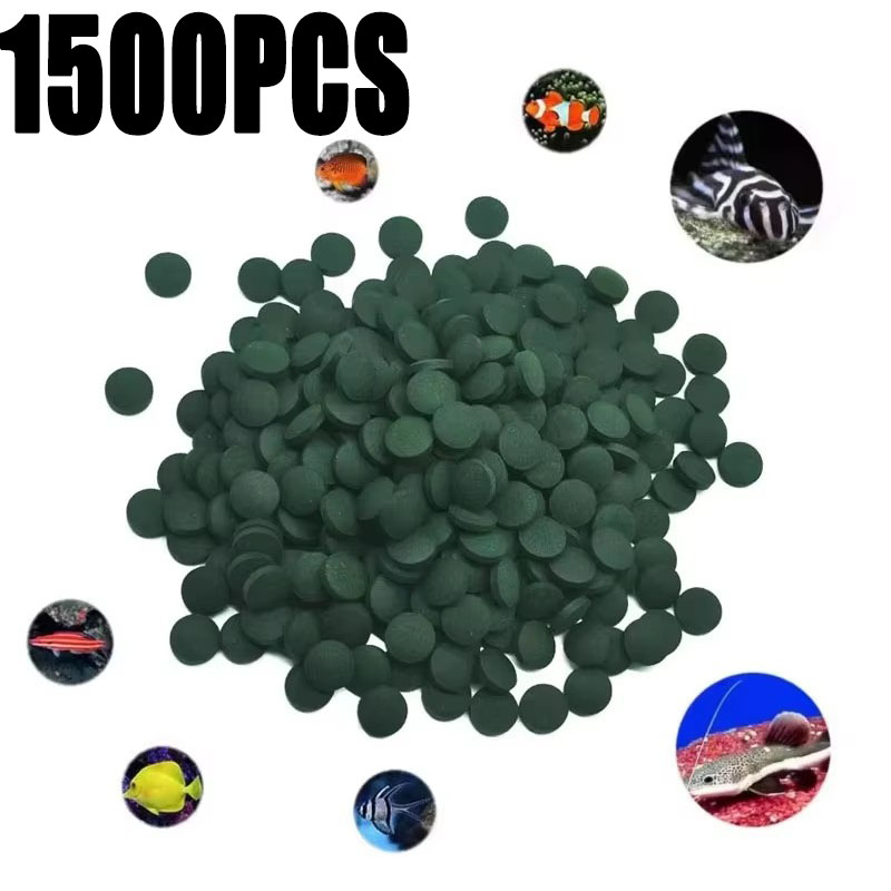 Aquarium Fish Food - 100-1500 Pezzi Compresse di Spirulina ad